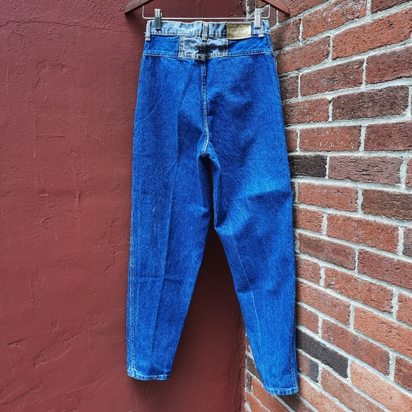 Vintage 90's Two Tone High Rise Mom Jeans Taper Leg Jeans Y2K Size 4 Fall - Picture 10 of 10